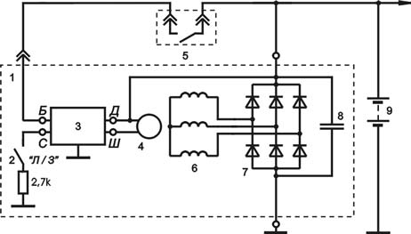 Connection diagram of the voltage regulator JA112B