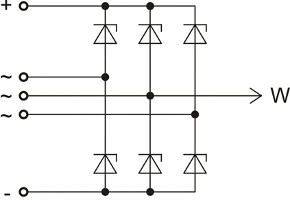 The scheme of restrictive rectifier unit BVO21-150-09