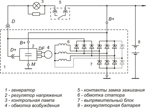 Схема включения регулятора напряжения 9333.3702-20_22