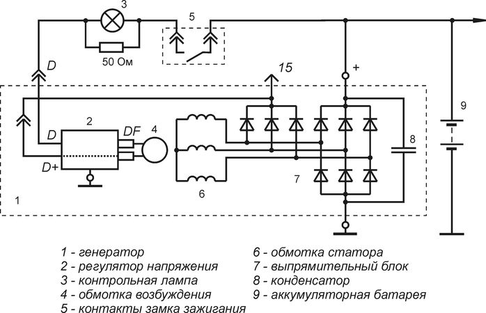 Выносной реле регулятор напряжения генератора схема