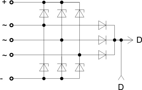 The scheme of  restrictive rectifier unit BVO21-150-07