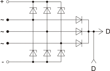 The scheme of restrictive rectifier unit BVO11-150-08.53