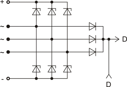 The scheme of restrictive rectifier unit BVO11-150-08