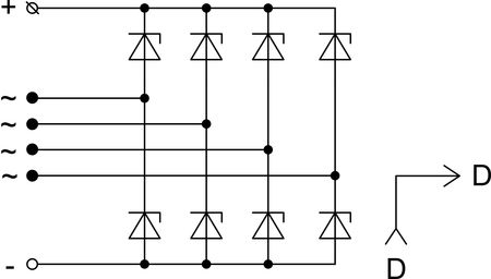 The scheme of restrictive rectifier unit BVO11-150-12.21