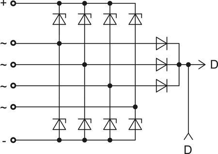 The scheme of restrictive rectifier unit BVO11-150-13.53
