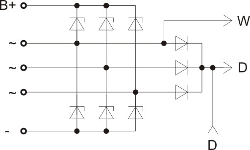 The scheme of restrictive rectifier unit BVO11-150-15.66