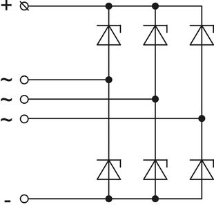 The scheme of restrictive rectifier unit BVO11-150-18.93