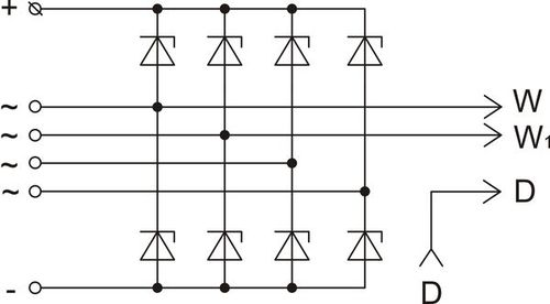 The scheme of restrictive rectifier unit BVO11-150-22.88