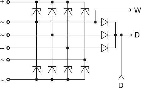 The scheme of restrictive rectifier unit BVO11-150-23.54