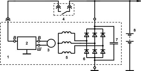 Connection diagram of the voltage regulator JA112A