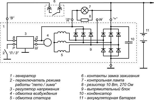 Схема включения регулятора Я120М1 исполнение 2