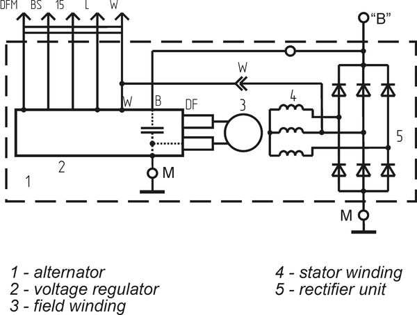 Connection diagram of the multifunctional voltage regulator 4542.3771-060