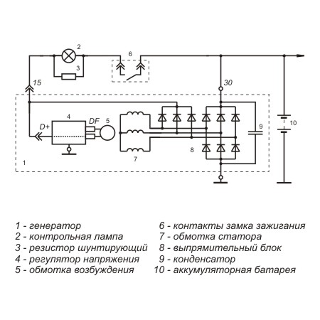 Схема включения регулятора напряжения 9762.3702