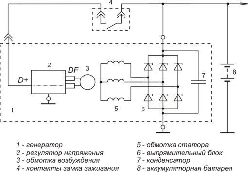 Схема включения регулятора напряжения 9763.3702