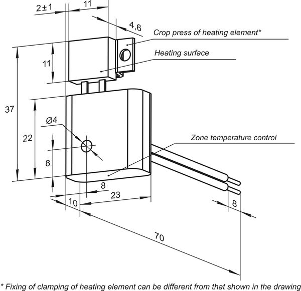 Dimensional drawing of the thermostabilization unit TMS24