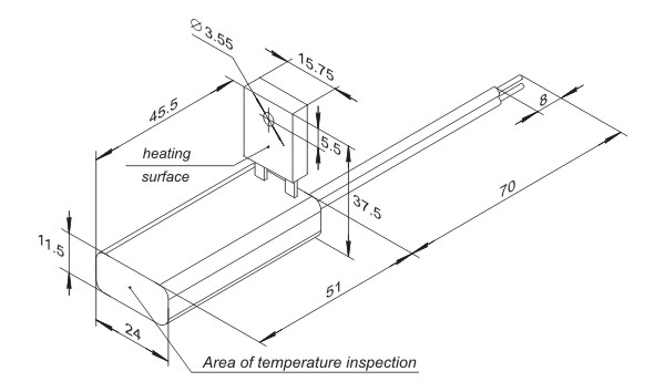 Dimensional drawing of the thermostabilization unit TMS22