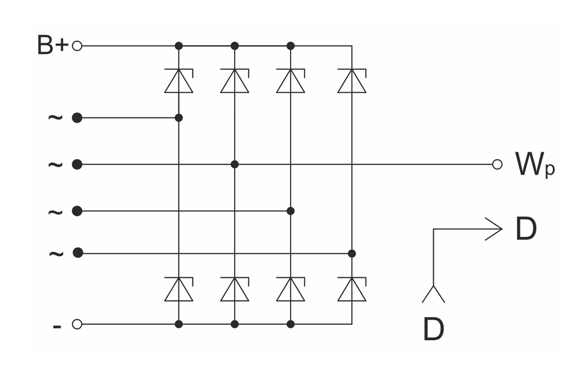 Circuit diagram of restrictive rectifier unit BVO11-150-12.21