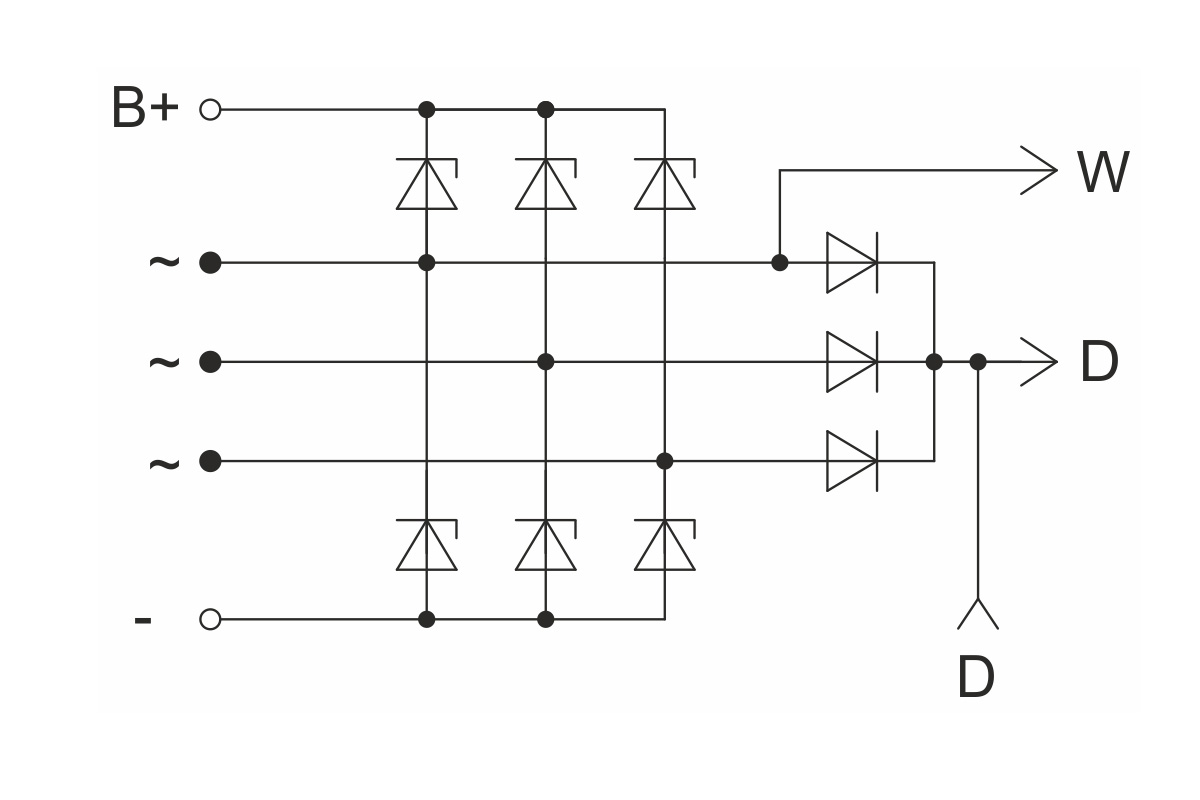 Circuit diagram of restrictive rectifier unit BVO11-150-15M