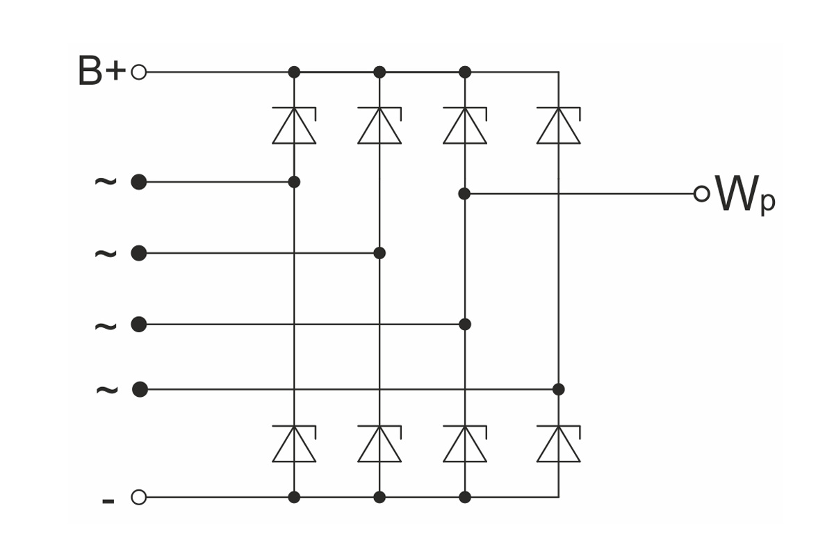 Circuit diagram of restrictive rectifier unit BVO11-150-19.45