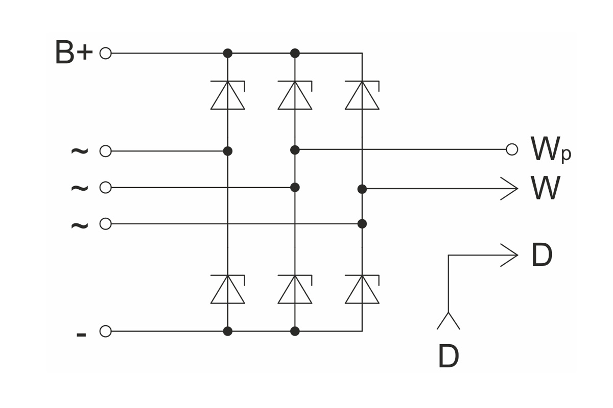 Circuit diagram of restrictive rectifier unit BVO11-150-20.86