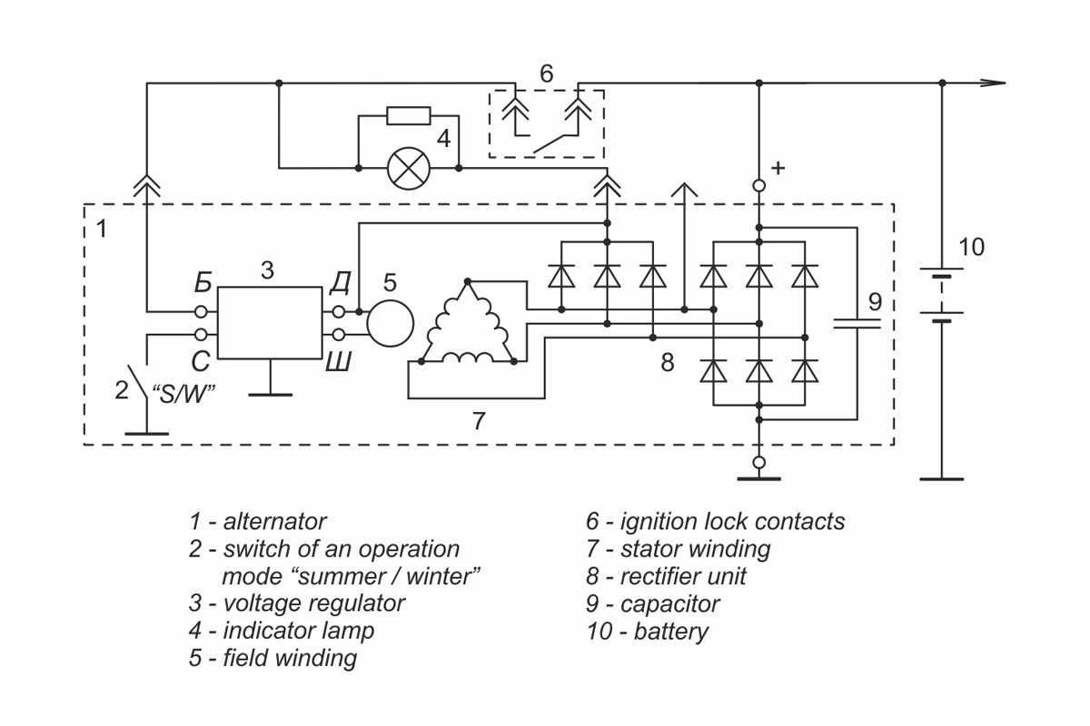 Connection diagram of voltage regulator JA112B1I2