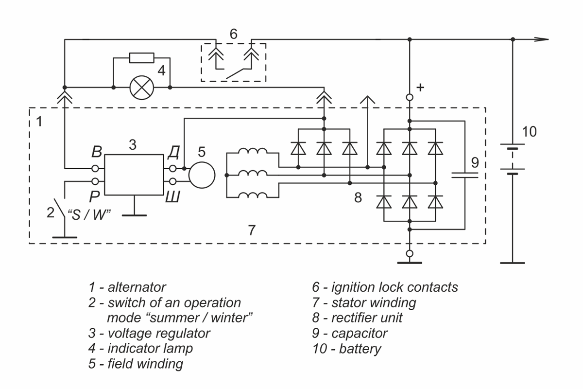 Connection diagram of regulator JA120M1 ver 2,3 