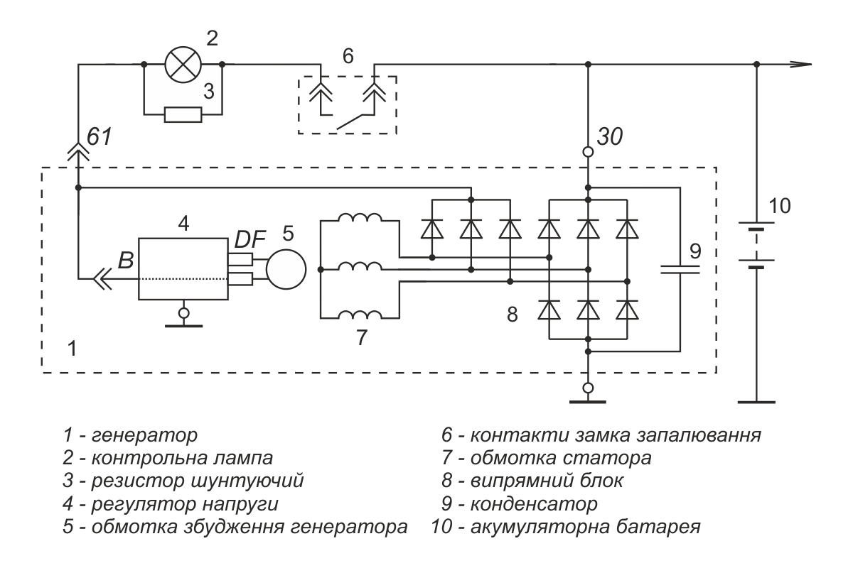 Схема включення регулятора напруги Я212А11