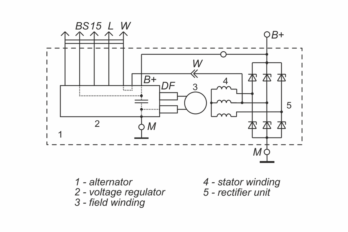 Connection diagram of voltage regulator 4542.3771.060