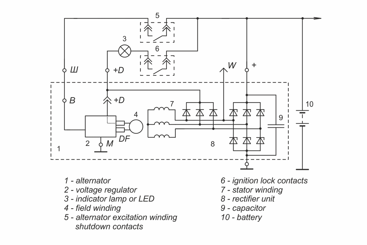 Connection diagram of voltage regulator 4572.3702